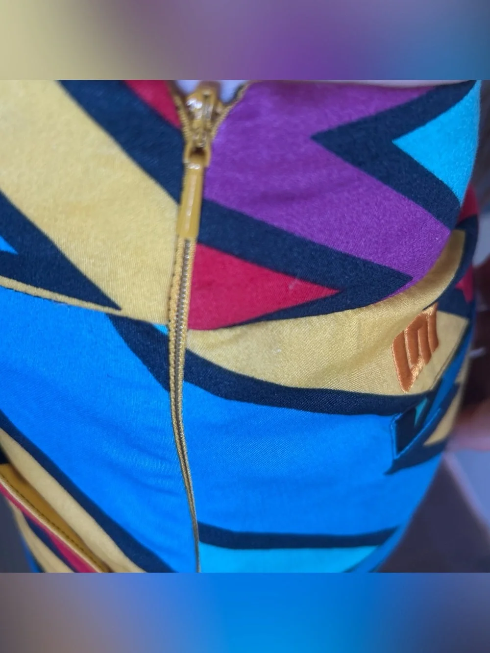 Loudmouth Multi Colored Zig Zag 90’s Mini Skirt With Shorts